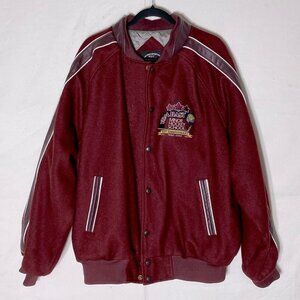 Vintage The Team Corporate Store Tom Blast Maroon Hockey Bomber Jacket XL